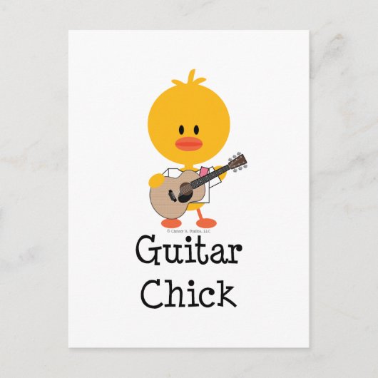 Guitar Chick Postcard Postkarte (Vorderseite)