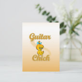 Guitar Chick Postkarte (Stehend Vorderseite)