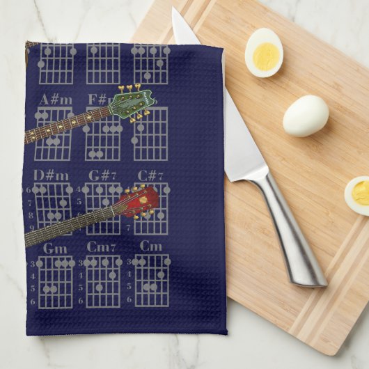 Guitar & chord handtuch (Viertel Falte)