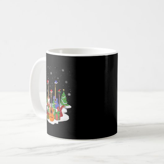 Guitar Christmas Decor Musical Guitar Lovers Guita Kaffeetasse (Vorderseite Links)