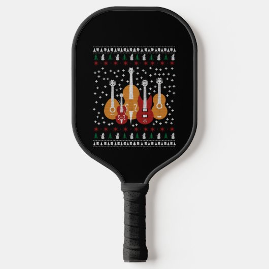 Guitar Christmas Pickleball Schläger (Vorderseite)