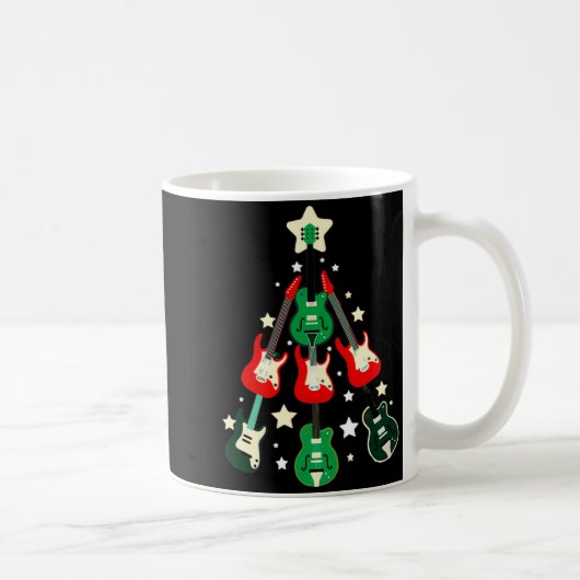Guitar Christmas T Shirt Kaffeetasse (Rechts)