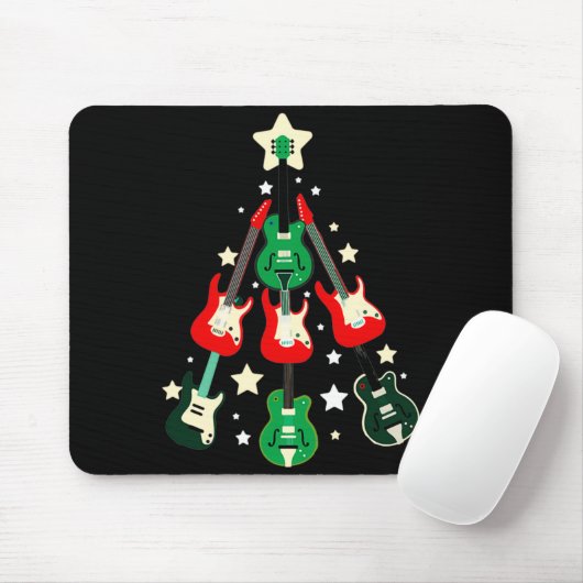 Guitar Christmas T Shirt Mousepad (Mit Mouse)