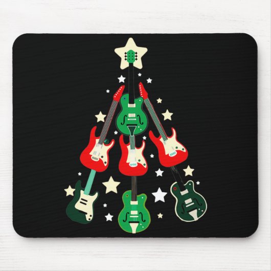 Guitar Christmas T Shirt Mousepad (Vorne)