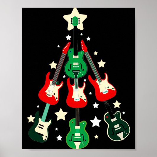 Guitar Christmas T Shirt Poster (Vorne)