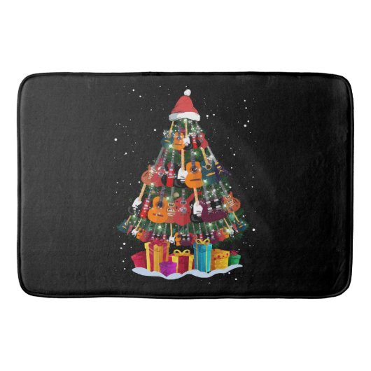 Guitar Christmas Tree Funny Badematte (Vorderseite)