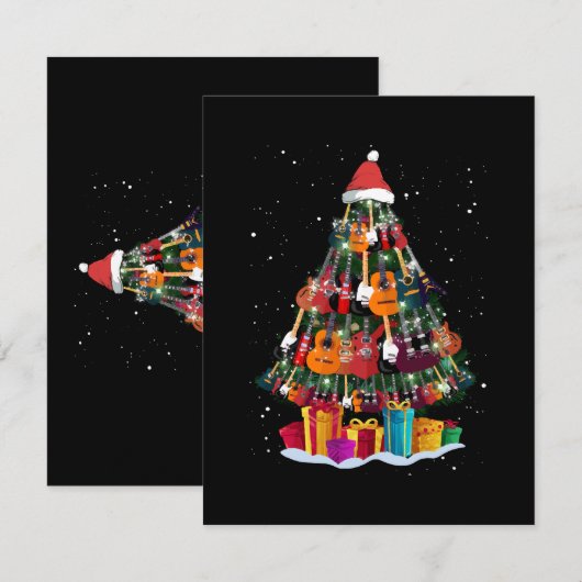 Guitar Christmas Tree Funny Begleitkarte (Vorne/Hinten)