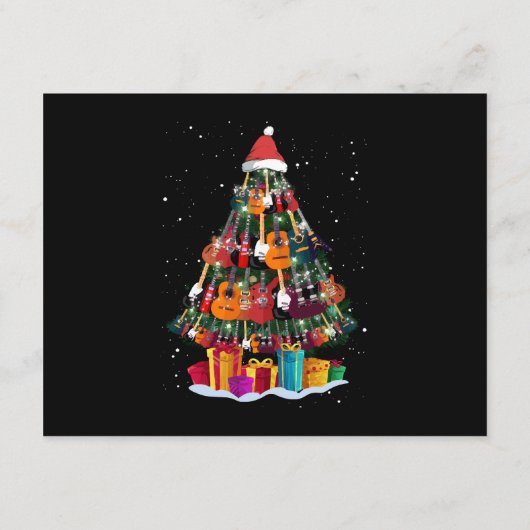 Guitar Christmas Tree Funny Begleitkarte (Rückseite)