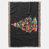 Guitar Christmas Tree Funny Decke (Vorderseite Vertikal)