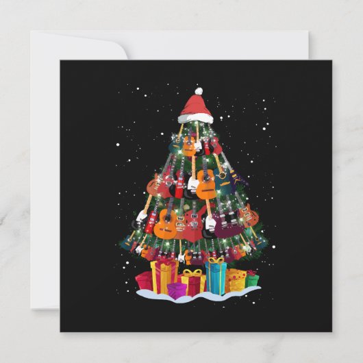 Guitar Christmas Tree Funny Einladung (Vorderseite)