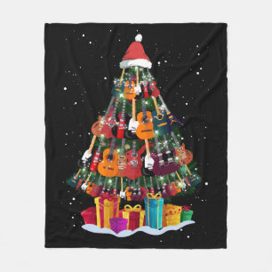 Guitar Christmas Tree Funny Fleecedecke