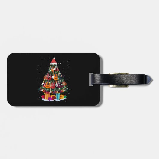 Guitar Christmas Tree Funny Gepäckanhänger (Rückseite horizontal)