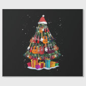 Guitar Christmas Tree Funny Geschenkpapier (Flach)