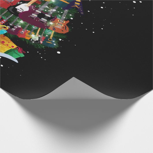 Guitar Christmas Tree Funny Geschenkpapier (Ecke)