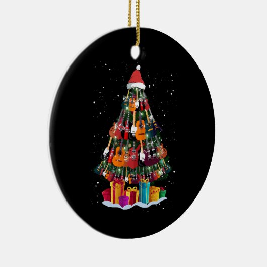 Guitar Christmas Tree Funny Keramik Ornament (Rechts)