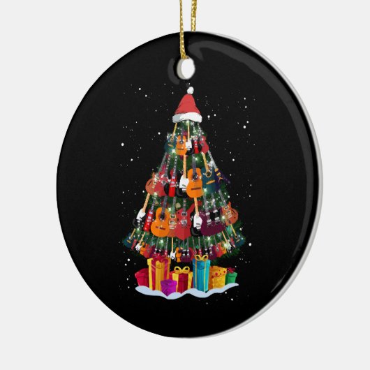 Guitar Christmas Tree Funny Keramik Ornament (Links)