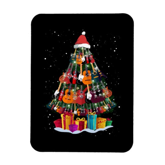 Guitar Christmas Tree Funny Magnet (Vertikal)