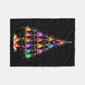 Guitar Christmas Tree Lights Funny Xmas Pajamas Gu Fleecedecke (Vorderseite (Horizontal))