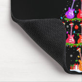 Guitar Christmas Tree Lights Funny Xmas Pajamas Gu Mousepad (Ecke)