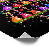 Guitar Christmas Tree Lights Funny Xmas Pajamas Gu Poster (Ecke)