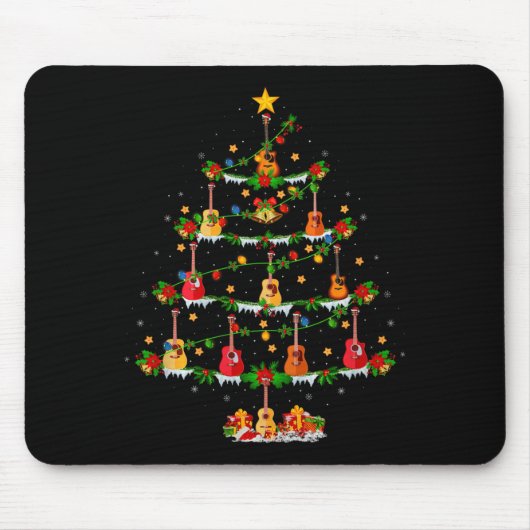 Guitar Christmas Tree Lights Musical Guitar Guitar Mousepad (Vorne)