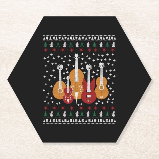 Guitar Christmas Untersetzer (Vorderseite)