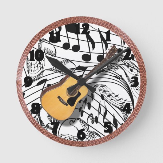 GUITAR-CLOCK RUNDE WANDUHR (Vorderseite)