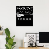 Guitar Country Music Souvenir Geschenk Nashville Poster (Heimbüro)