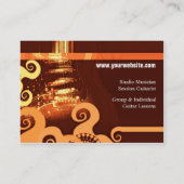 GUITAR Country Rock Orange Grunge Visitenkarte (Rückseite)