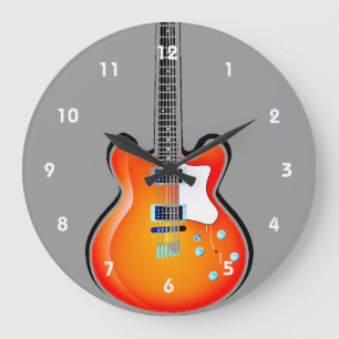 Guitar Design Wall Clock Große Wanduhr