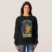 Guitar Destroy Silence Cute Fox Guitarist Rock gui Sweatshirt (Vorne ganz)