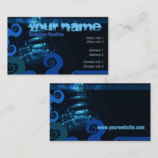 GUITAR "ElectricBlue" Visitenkarte (Vorne/Hinten)