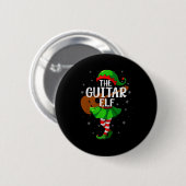 Guitar Elf Christmas Girls Women Elf Squad Xmas Fa Button (Vorne & Hinten)