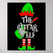 Guitar Elf Christmas Pajamas Matching Family Elf S Poster (Vorne)