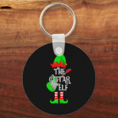 Guitar Elf Christmas Pajamas Matching Family Elf S Schlüsselanhänger (Vorderseite)