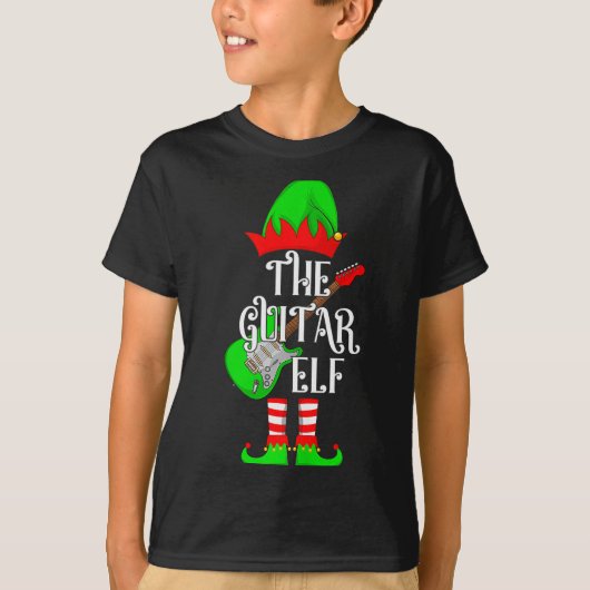 Guitar Elf Christmas Pajamas Matching Family Elf S T-Shirt (Vorderseite)