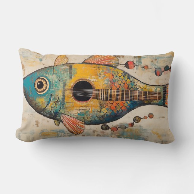 Guitar Fish Throw Kissen (Vorderseite)
