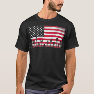 Guitar  For Men American Flag Vintage Music Musici T-Shirt