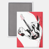 Guitar Frosch – Coole Musik Tier Kunst Magnet (Vorderseite/Rückseite)