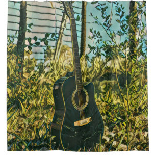 Guitar gift for guitarist duschvorhang