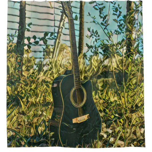 Guitar gift for guitarist duschvorhang (Vorderseite)