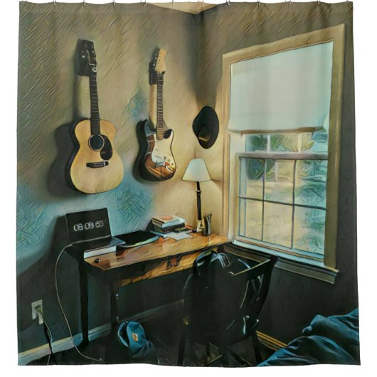 Guitar gifts for girlfriend duschvorhang (Vorderseite)