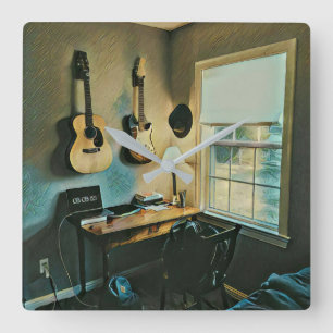 Guitar gifts for girlfriend quadratische wanduhr