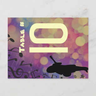 Guitar Girl Bat Mitzvah Tischkarte Postkarte