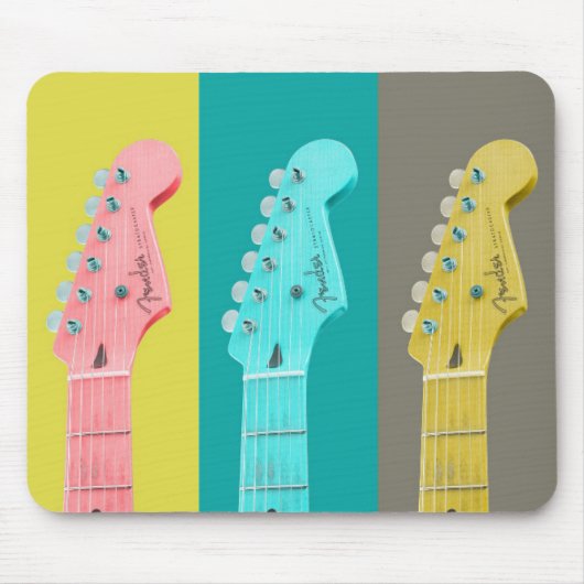 Guitar Girl Moderne pastellfarbene Musik Mousepad (Vorne)