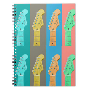 Guitar Girl Moderne pastellfarbene Musik Notizblock