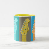 Guitar Girl Moderne pastellfarbene Musik Zweifarbige Tasse (Mittel)