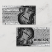 GUITAR Gray Black Music Business Card Visitenkarte (Vorne/Hinten)