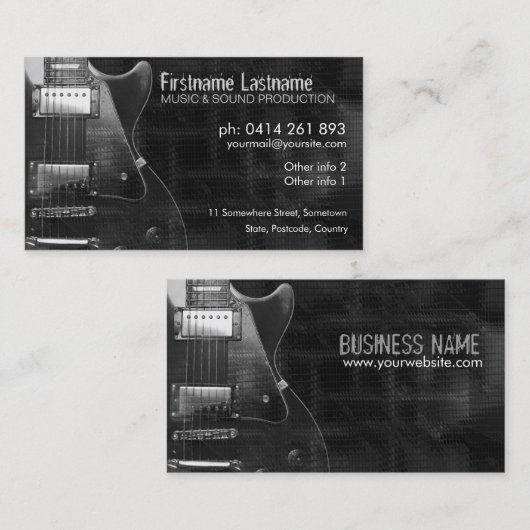 GUITAR "GREyAZ" Visitenkarte (Vorne/Hinten)