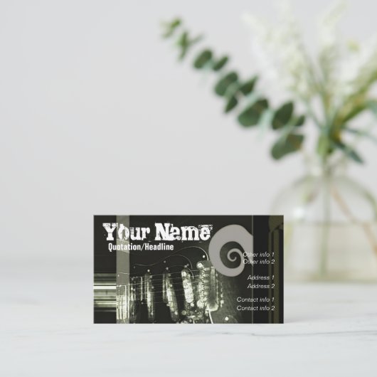 GUITAR "Grungee" Visitenkarte (Stehend Vorderseite)